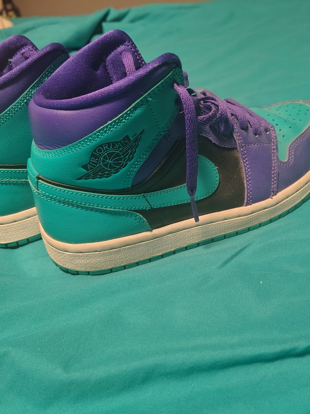 Jordan Women's Mid-Top Sneakers in Teal and Purple